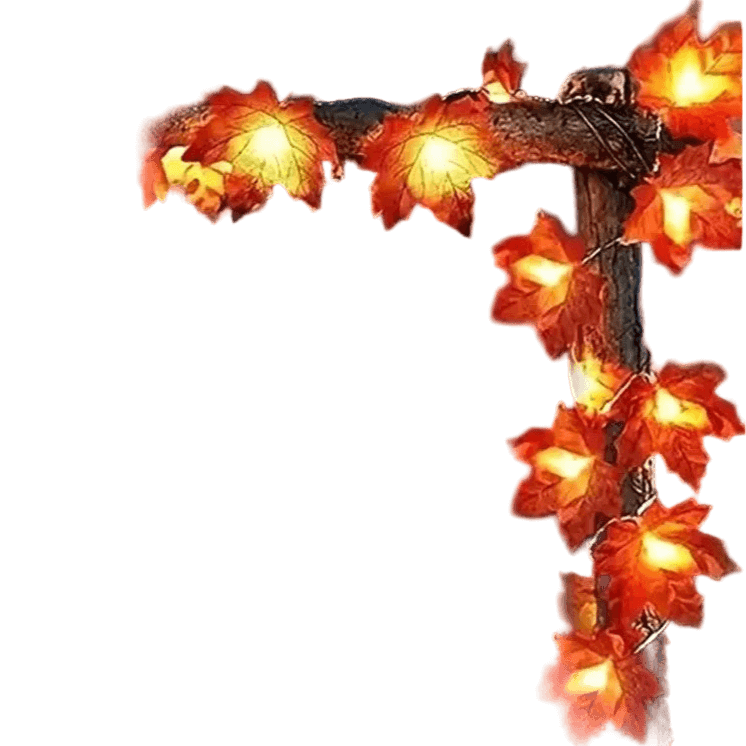 Solar Maple Leaf Light String - Oasis