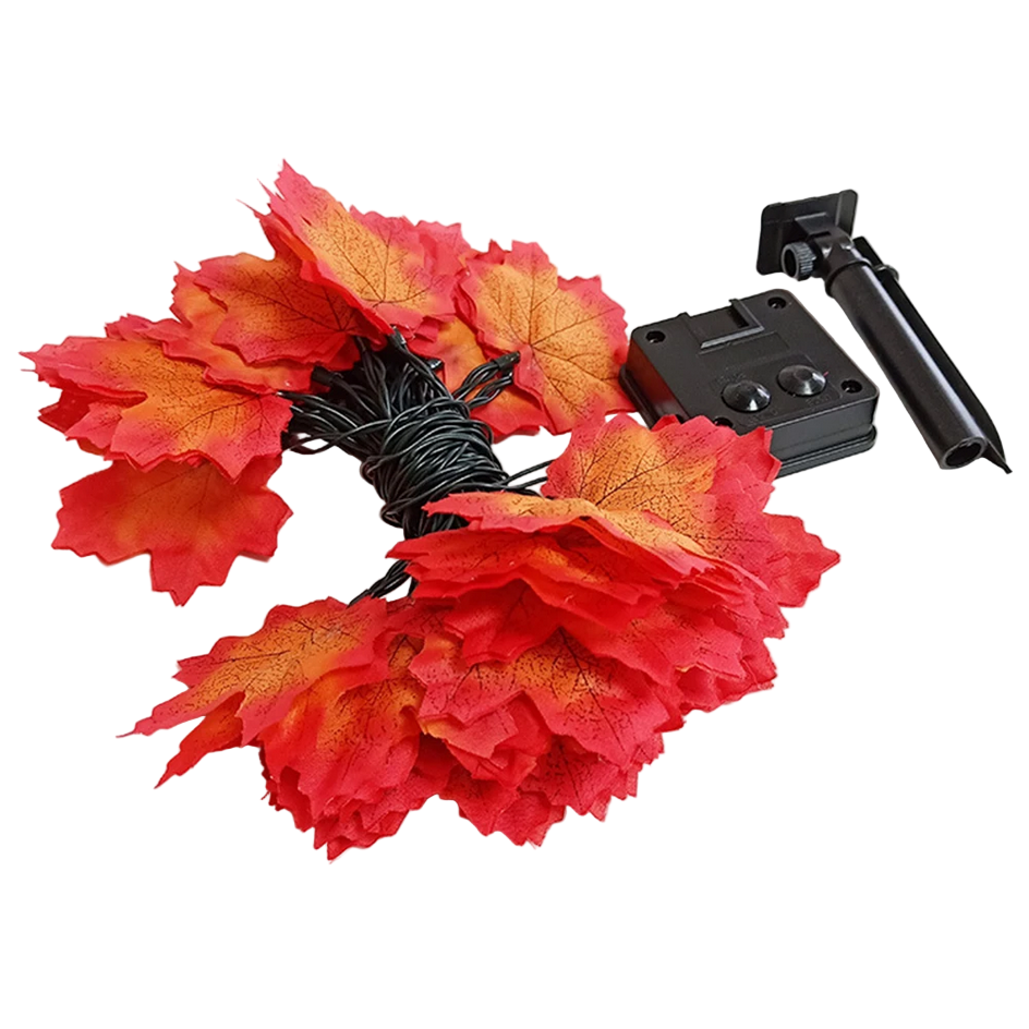 Solar Maple Leaf Light String