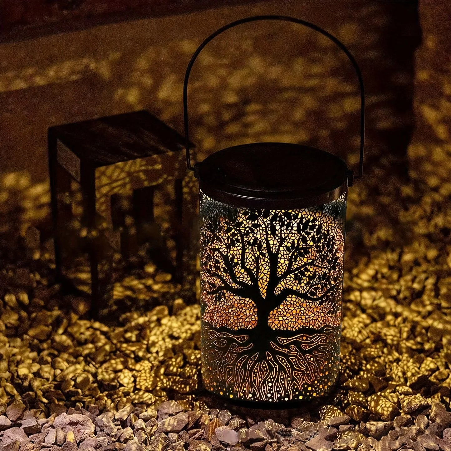 Solar Tree of Life Vintage Lantern