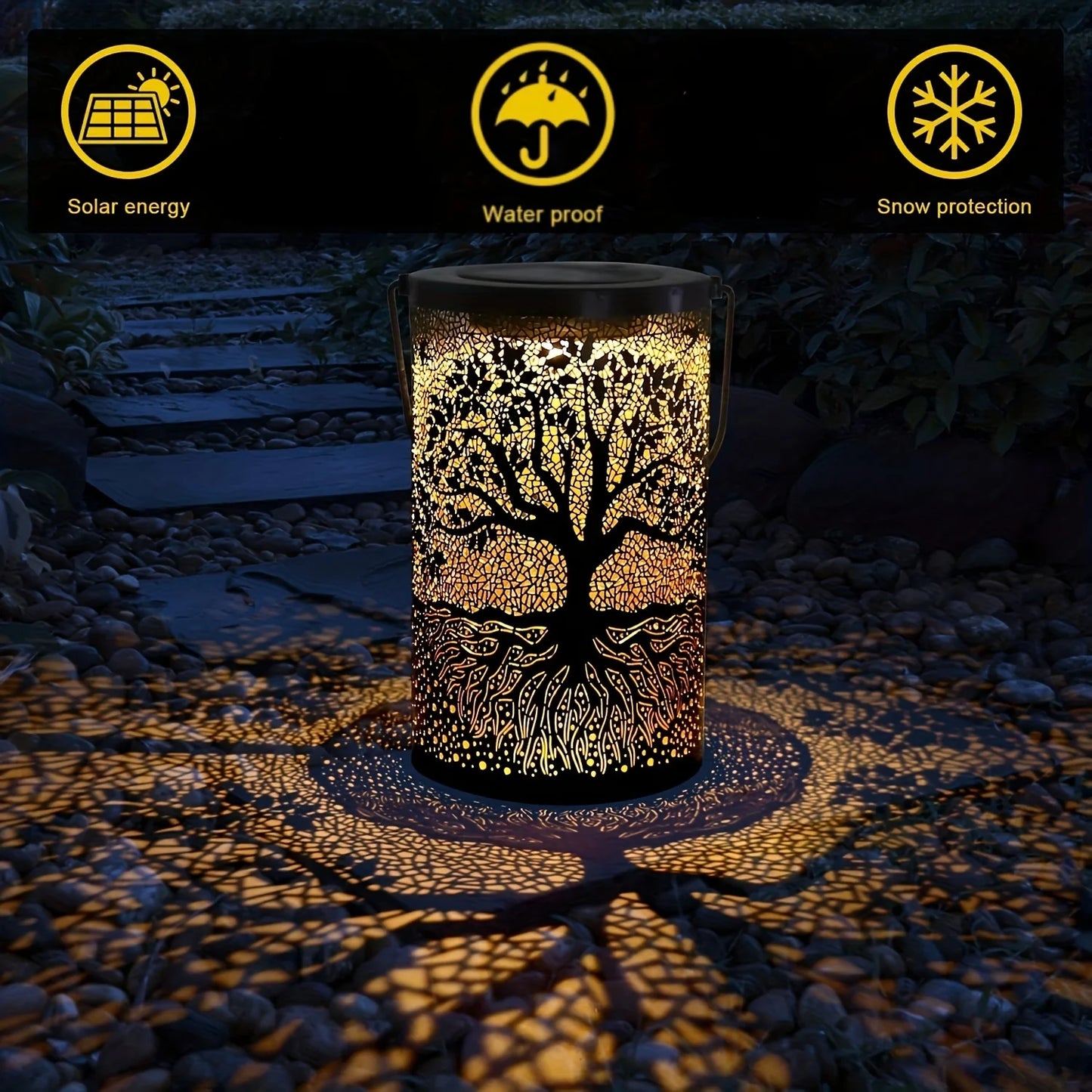 Solar Tree of Life Vintage Lantern