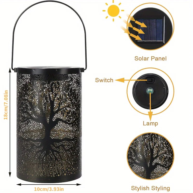 Solar Tree of Life Vintage Lantern