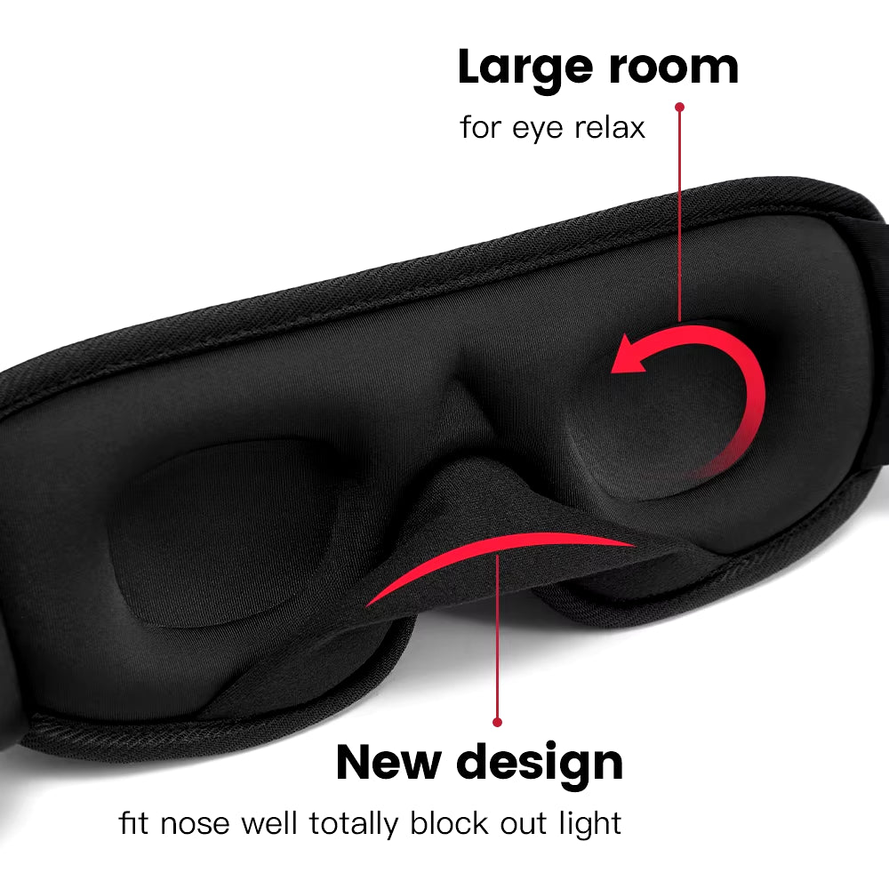 3D Sleep Eye Mask 😴 Light-Blocking & Breathable 😎 Adjustable Padded Blindfold for Travel & Relaxation
