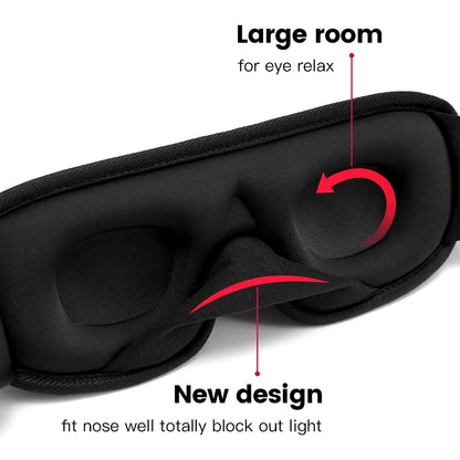 3D Sleep Eye Mask 😴 Light-Blocking & Breathable 😎 Adjustable Padded Blindfold for Travel & Relaxation
