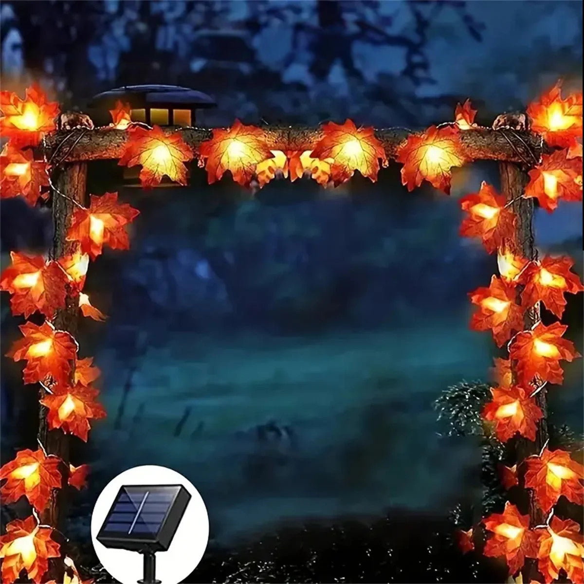 Solar Maple Leaf Light String