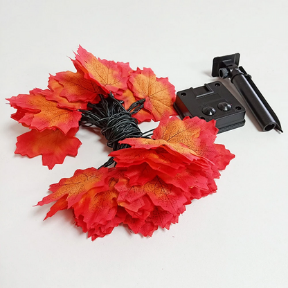 Solar Maple Leaf Light String