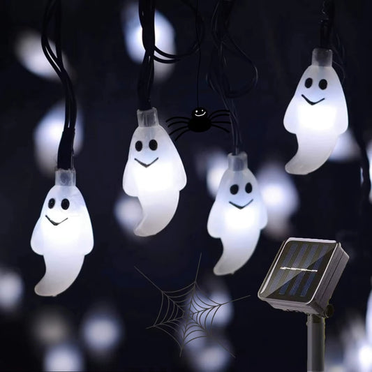 Solar Spooky Ghost String Lights
