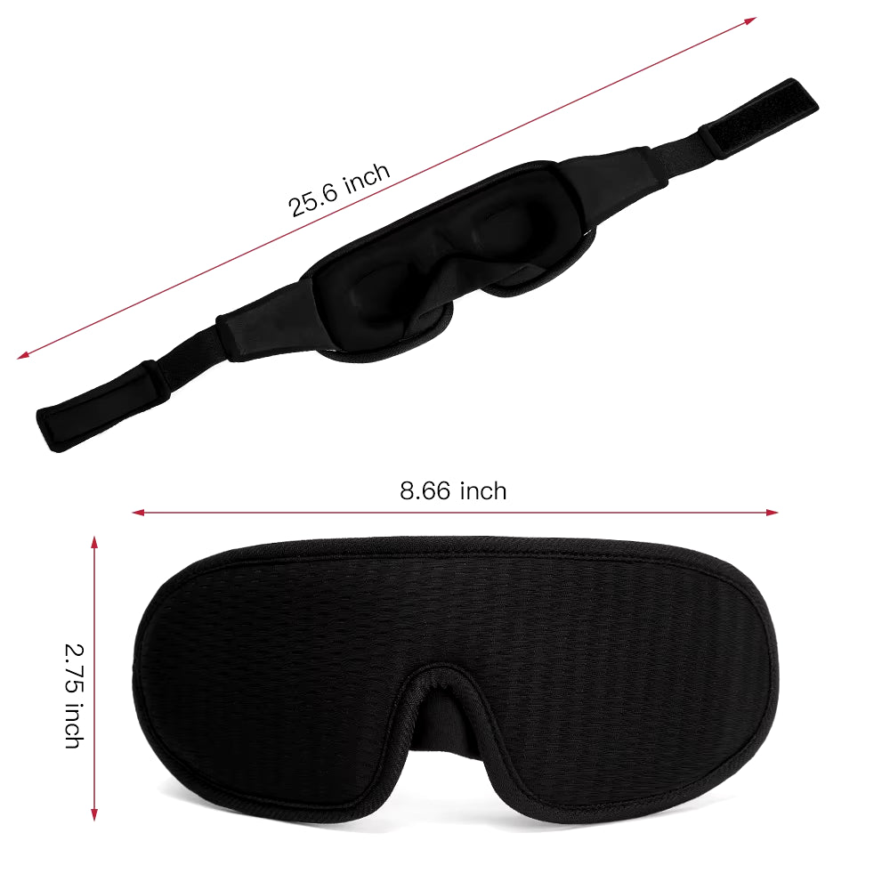 3D Sleep Eye Mask 😴 Light-Blocking & Breathable 😎 Adjustable Padded Blindfold for Travel & Relaxation