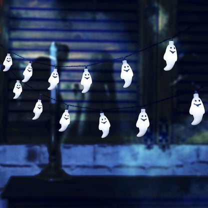 Solar Spooky Ghost String Lights