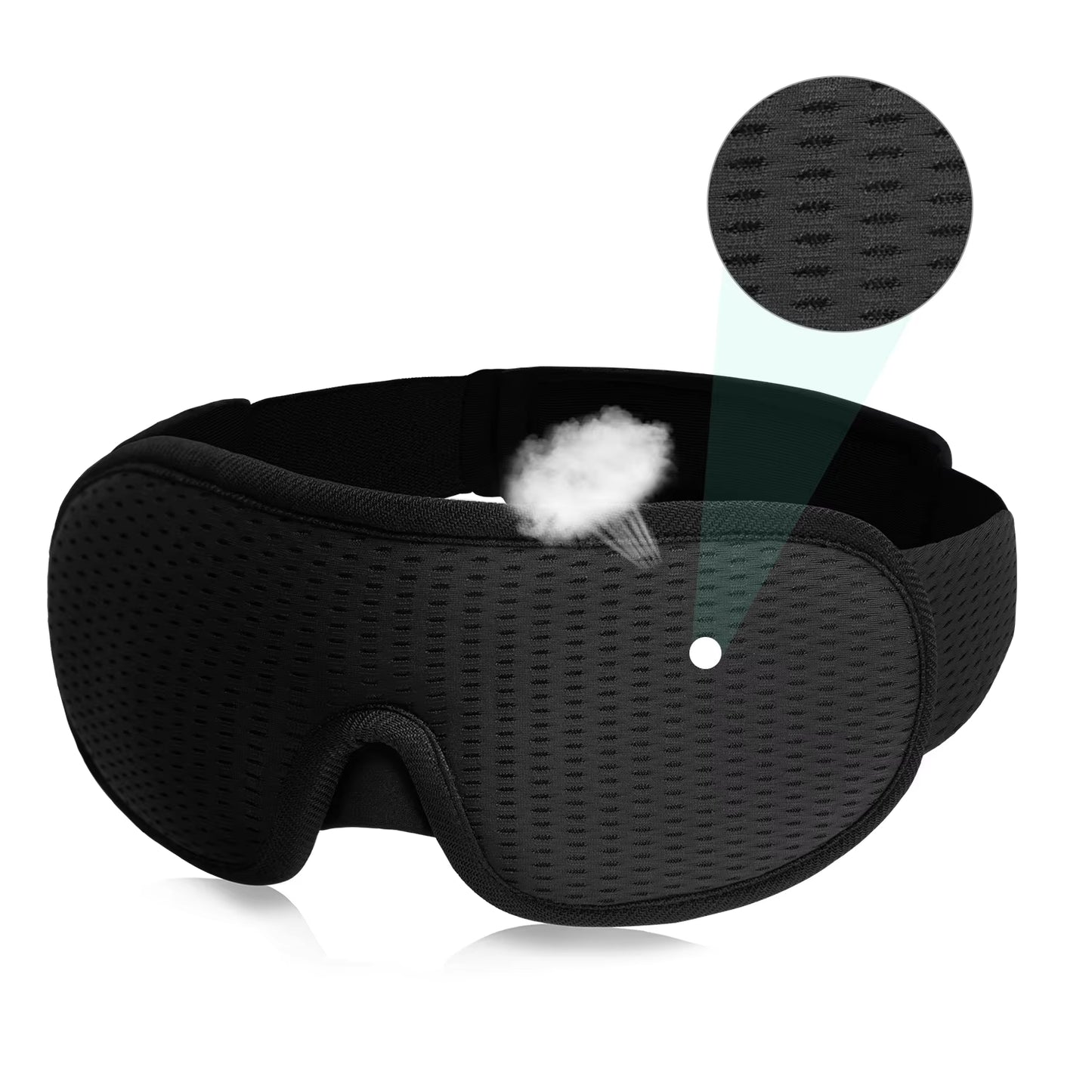 3D Sleep Eye Mask 😴 Light-Blocking & Breathable 😎 Adjustable Padded Blindfold for Travel & Relaxation