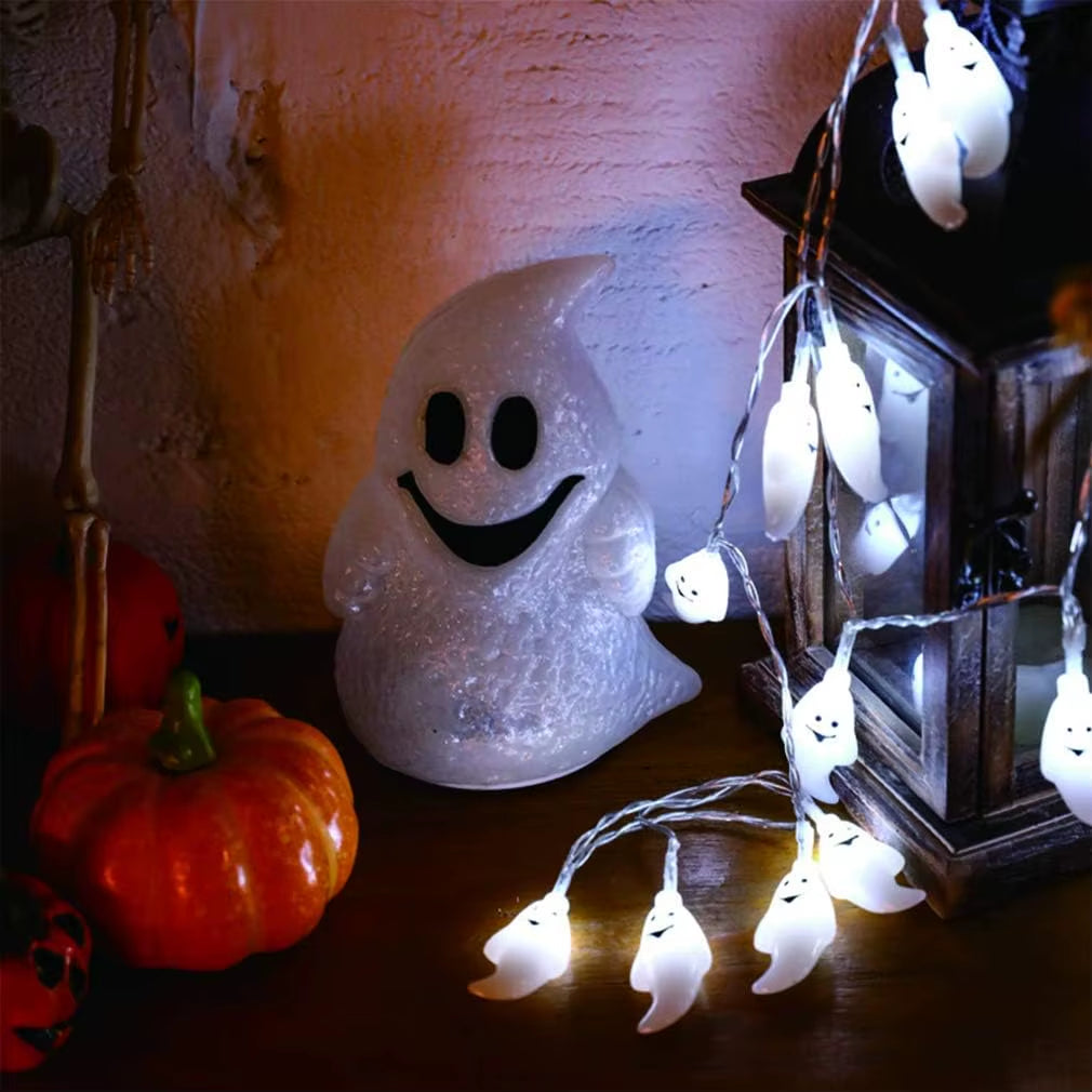 Solar Spooky Ghost String Lights