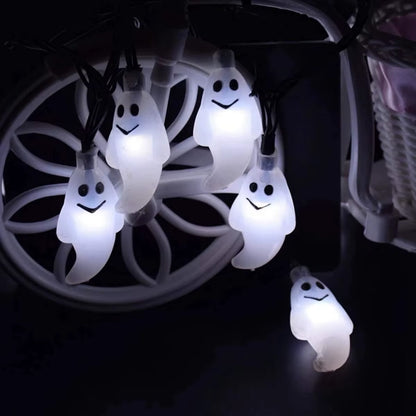 Solar Spooky Ghost String Lights