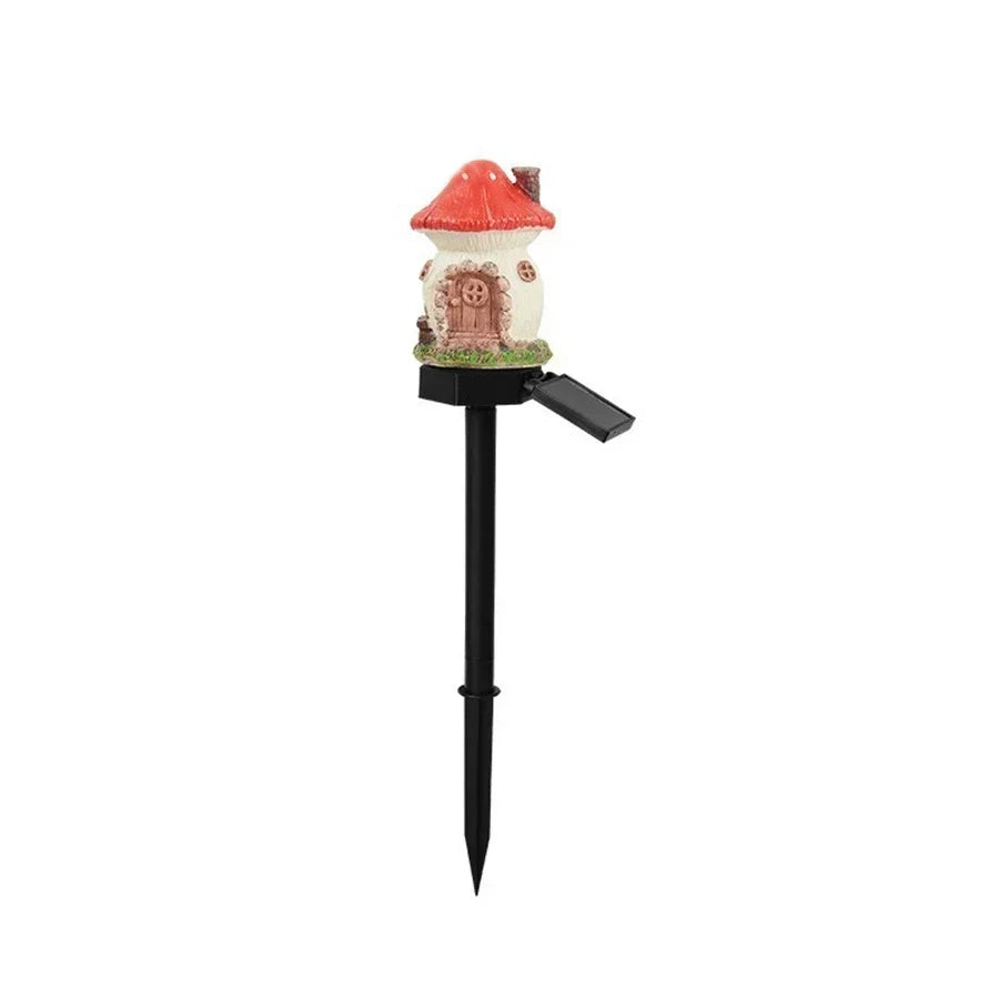 Solar Resin Mushroom House Lantern