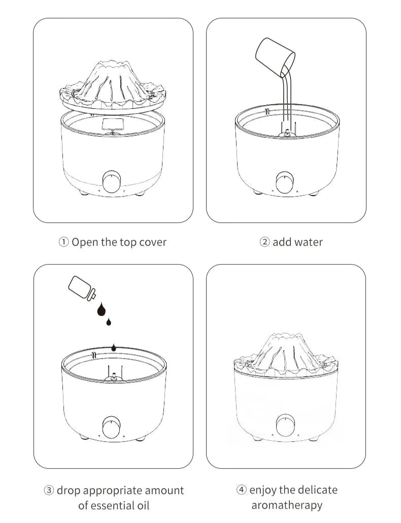 Flame Volcano Aromatherapy Humidifiers & Diffuser