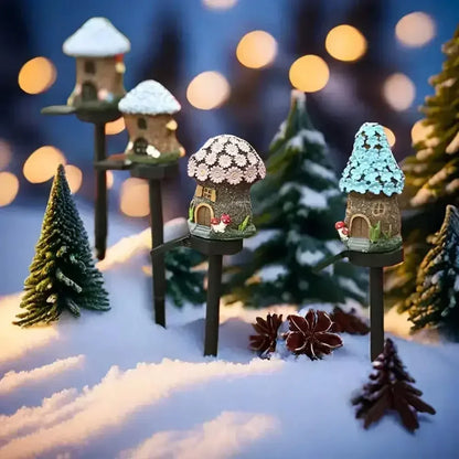 Solar Resin Mushroom House Lantern