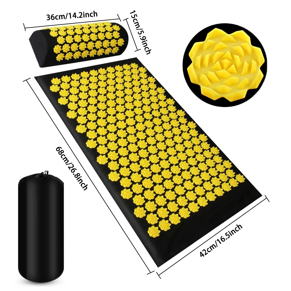 Acupressure Yoga Mat with Spikes Pillow