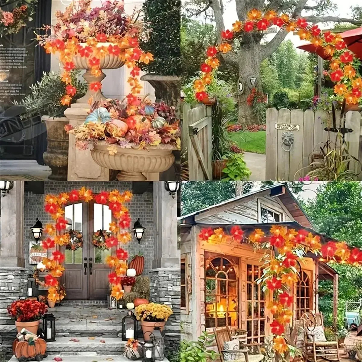 Solar Maple Leaf Light String