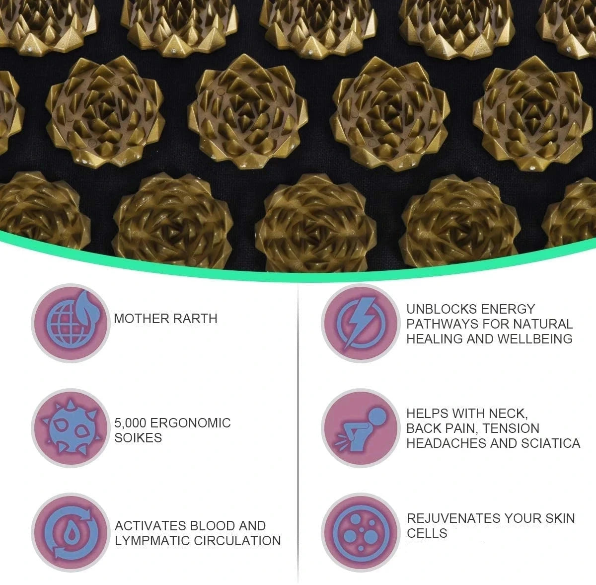 Acupressure Yoga Mat with Spikes Pillow