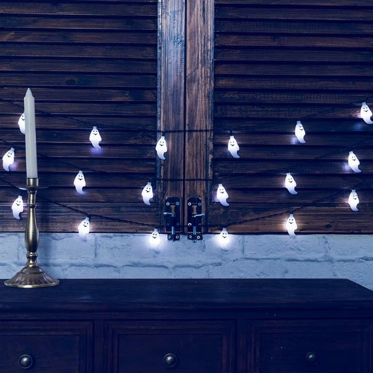 Solar Spooky Ghost String Lights